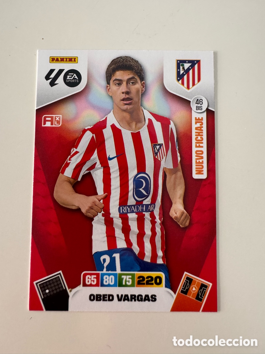 Cromos de f&uacute;tbol: PANINI ADRENALYN XL LIGA 2025-2026 25-26 &ndash; Obed Vargas Atl&eacute;tico de Madrid N&ordm; 46 BIS