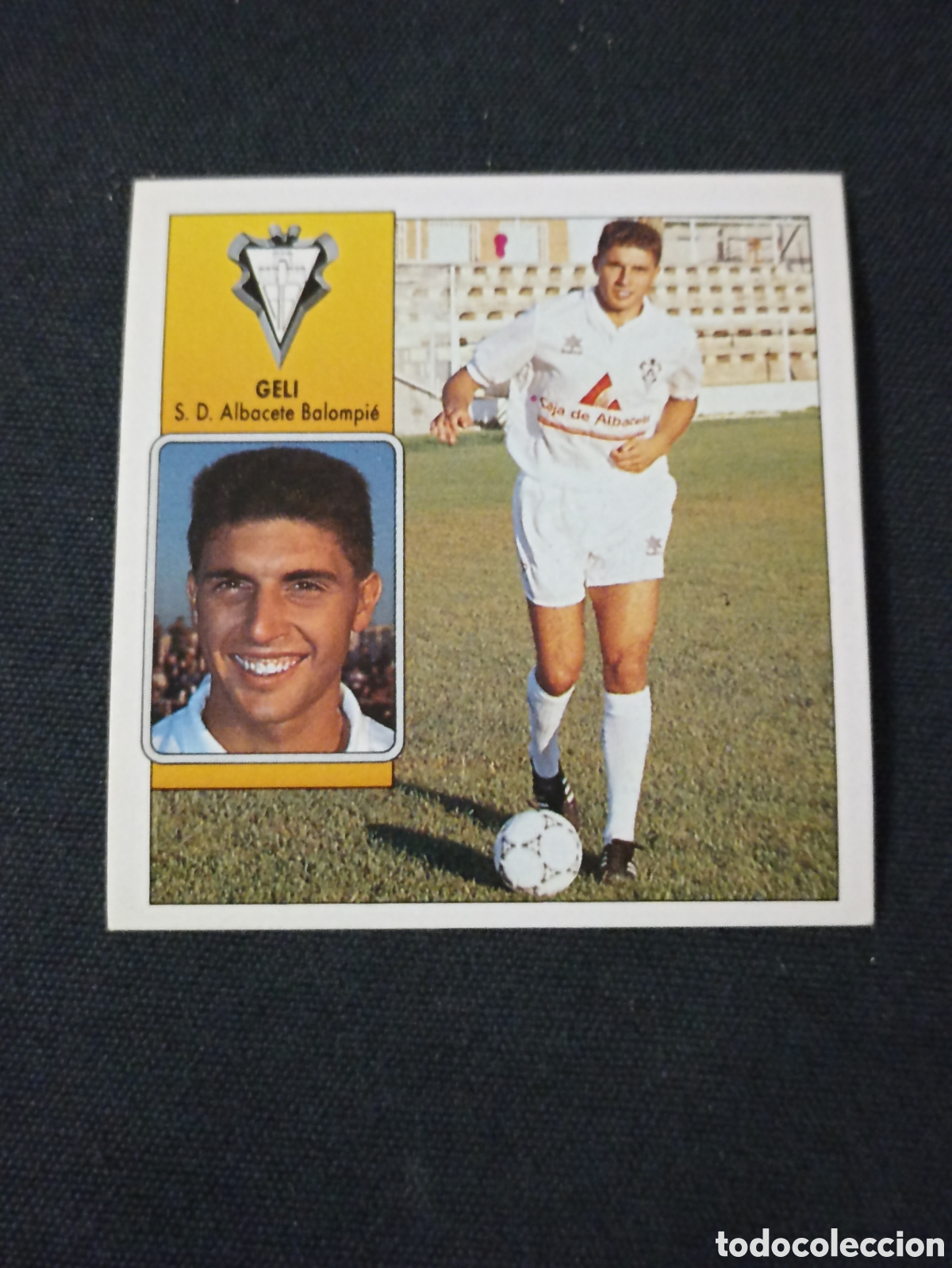Cromos de f&uacute;tbol: Geli ( Albacete Balompi&eacute; ). Liga este 92-93. Nunca pegado