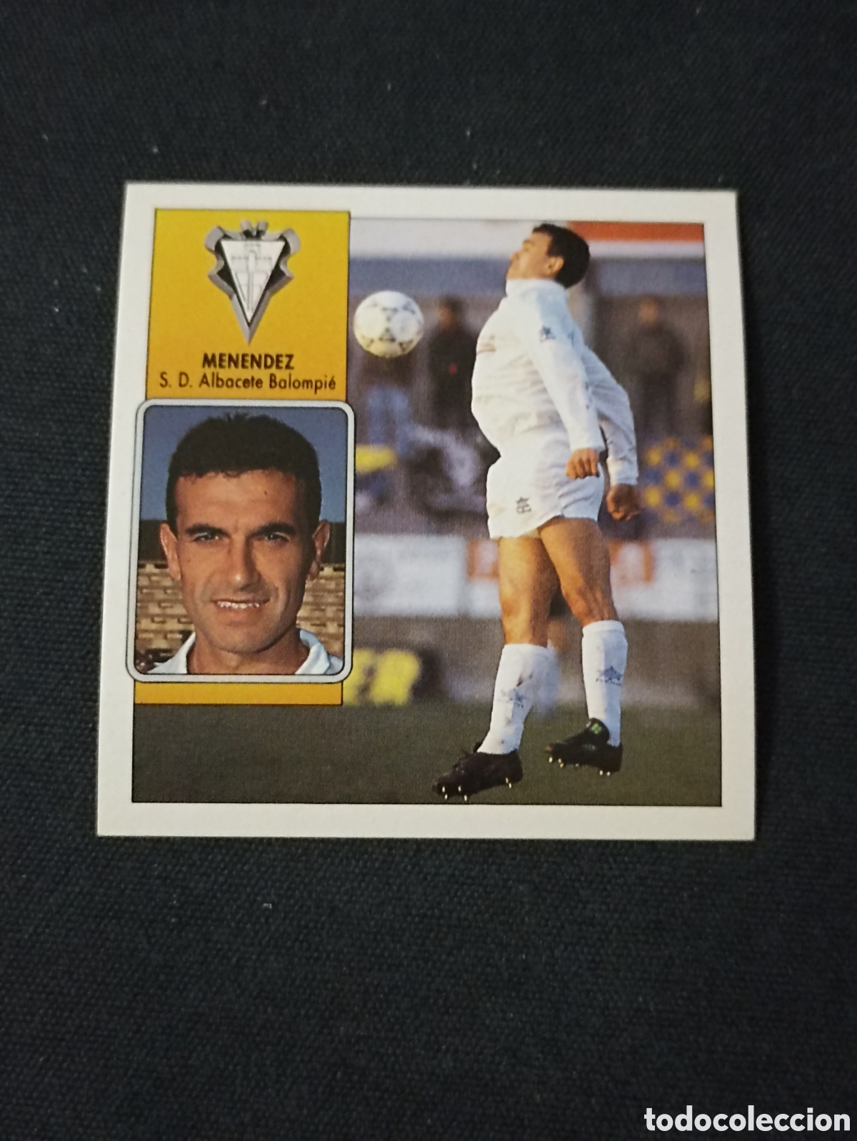 Cromos de f&uacute;tbol: Men&eacute;ndez ( Albacete Balompi&eacute; ). Liga este 92-93. Nunca pegado