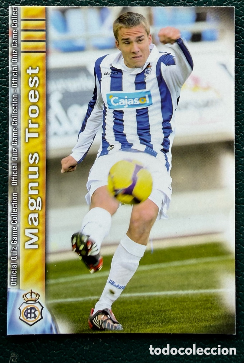 Fu&szlig;ball-Sticker: 1236 MAGNUS TROEST RECREATIVO DE HUELVA FICHAS ALBUM MUNDICROMO 2009 2010 09 10