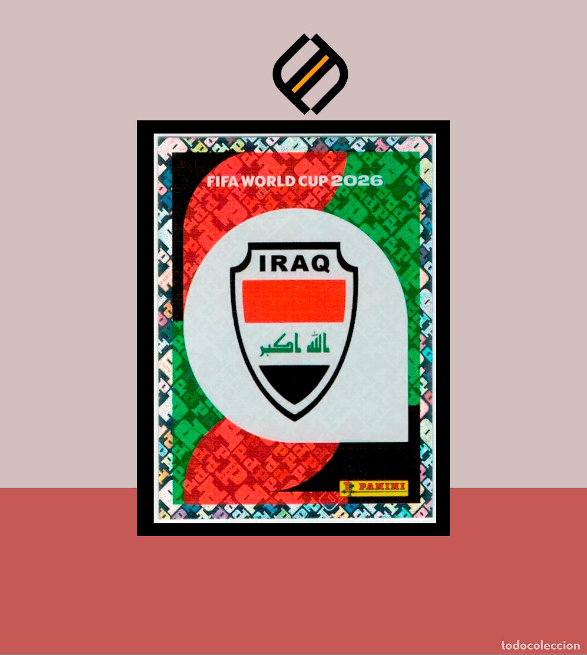 Cromos de f&uacute;tbol: PANINI FIFA CLUB WORLD CUP 2026 26 IRQ 1 ESCUDO IRAQ STICKER MUNDIAL MEX CAN USA LIGA