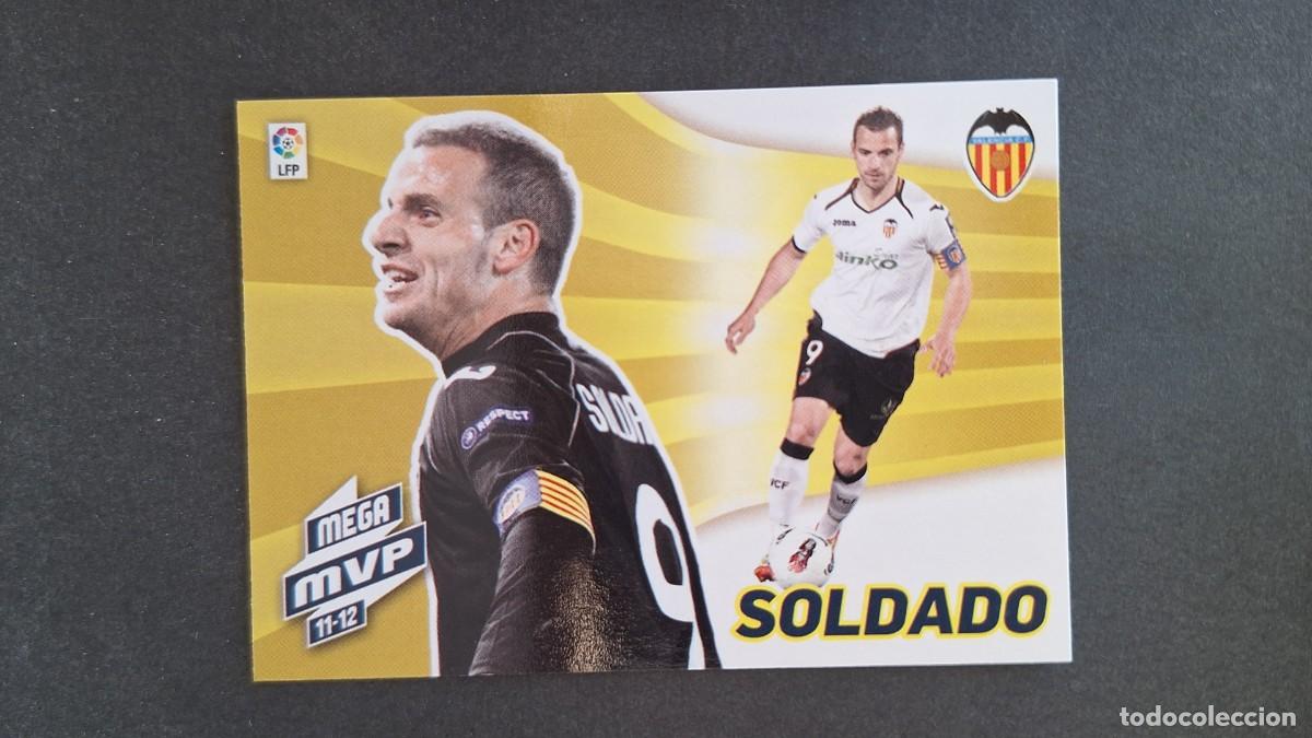 Cromos de f&uacute;tbol: L1 SOLDADO VALENCIA C. F. MEGA MVP 11 12 439 PANINI MEGACRACKS 2012 2013 12 13