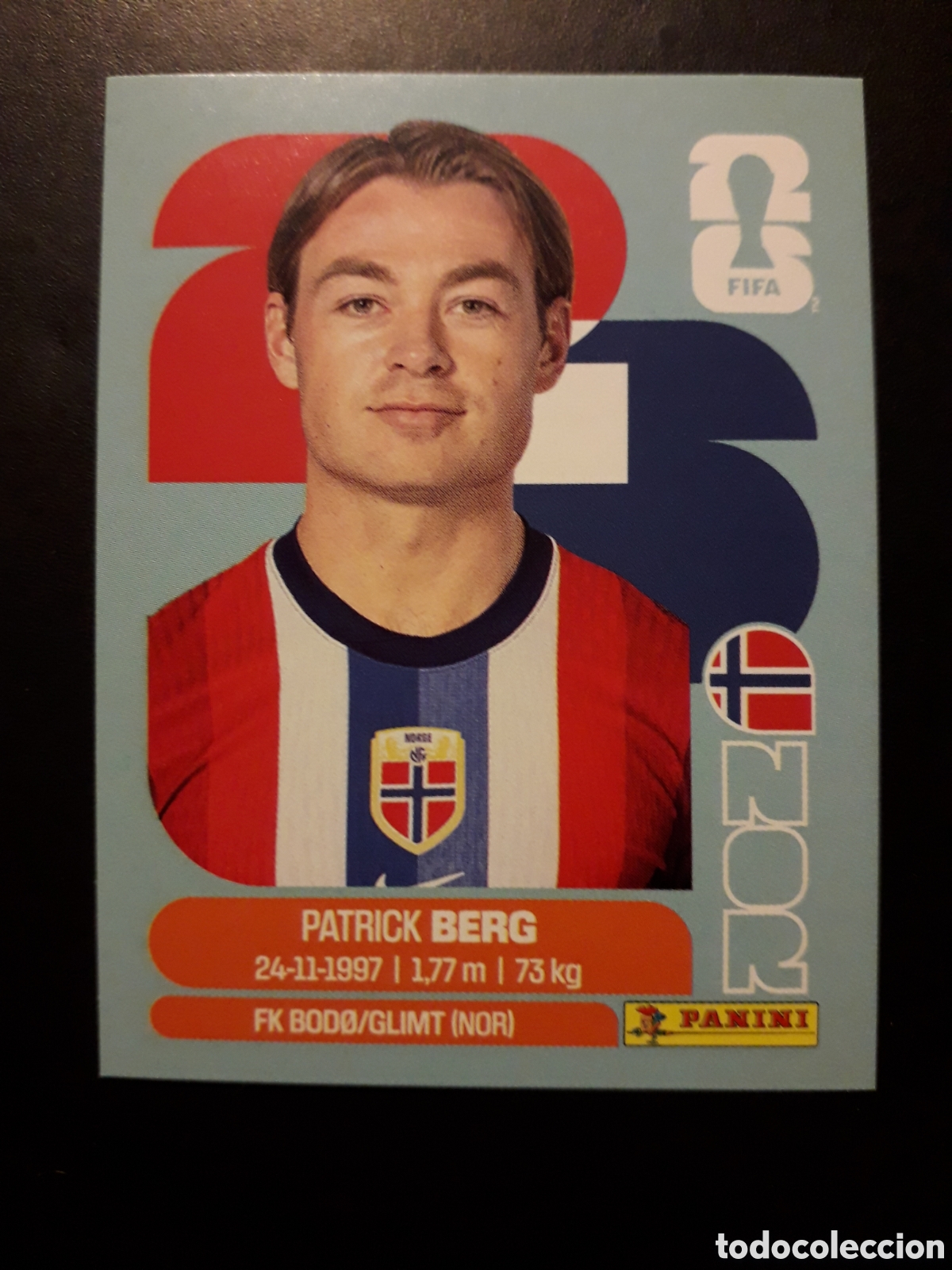 Cromos de f&uacute;tbol: BERG NORUEGA NOR 14 MUNDIAL F&Uacute;TBOL 2026 FIFA WORLD CUP PANINI SIN PEGAR PEDIDO M&Iacute;NIMO 3&euro;