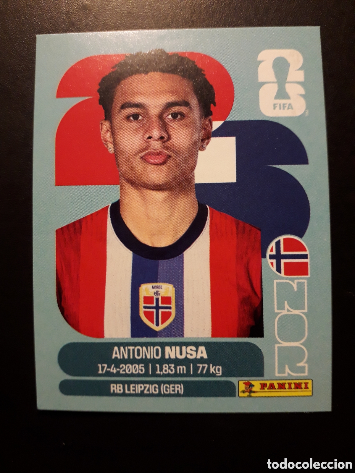 Cromos de f&uacute;tbol: NUSA NORUEGA NOR 19 MUNDIAL F&Uacute;TBOL 2026 FIFA WORLD CUP PANINI SIN PEGAR PEDIDO M&Iacute;NIMO 3&euro;