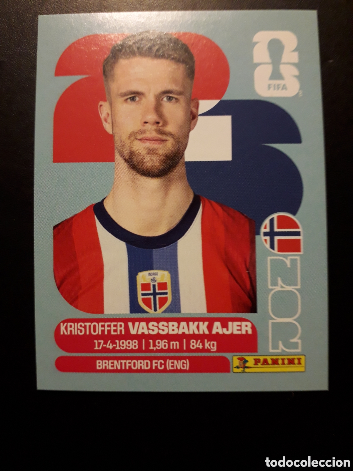 Cromos de f&uacute;tbol: VASSBAKK AJER NORUEGA NOR 5 MUNDIAL F&Uacute;TBOL 2026 FIFA WORLD CUP PANINI SIN PEGAR PEDIDO M&Iacute;NIMO 3&euro;