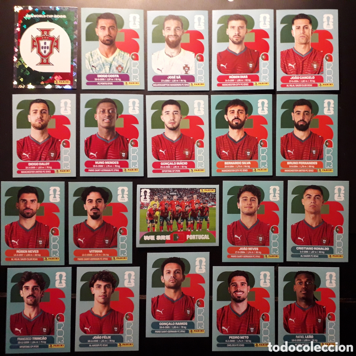 Cromos de f&uacute;tbol: 20 CROMOS PORTUGAL, CRISTIANO RONALDO, EQUIPO COMPLETO MUNDIAL F&Uacute;TBOL 2026 FIFA WORLD CUP PANINI