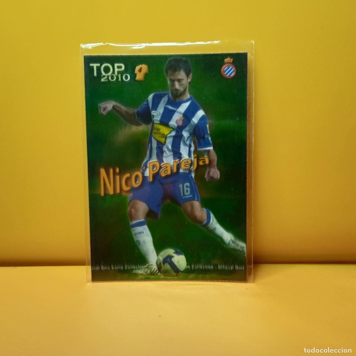 Cromos de f&uacute;tbol: NICO PAREJA 563 R.C.D ESPANYOL, TOP BRILLO LISO VERDE , MUNDICROMO LIGA 2009 2010 09/10