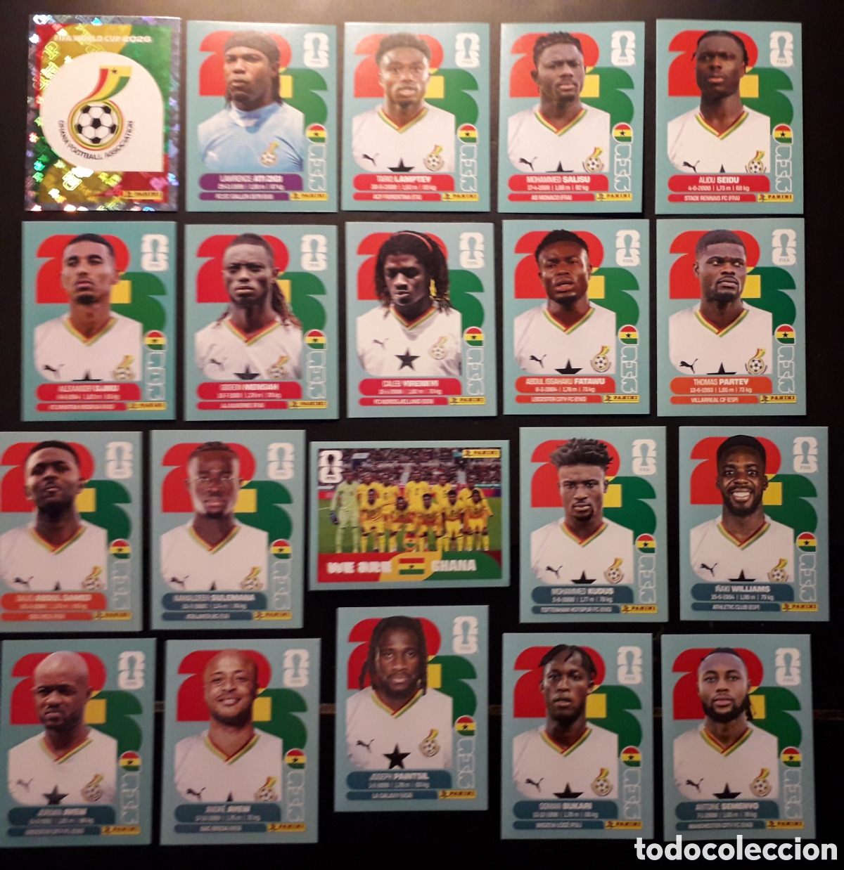 Cromos de f&uacute;tbol: 20 CROMOS GHANA EQUIPO COMPLETO MUNDIAL F&Uacute;TBOL 2026 FIFA WORLD CUP PANINI SIN PEGAR PEDIDO M&Iacute;NIMO 3&euro;