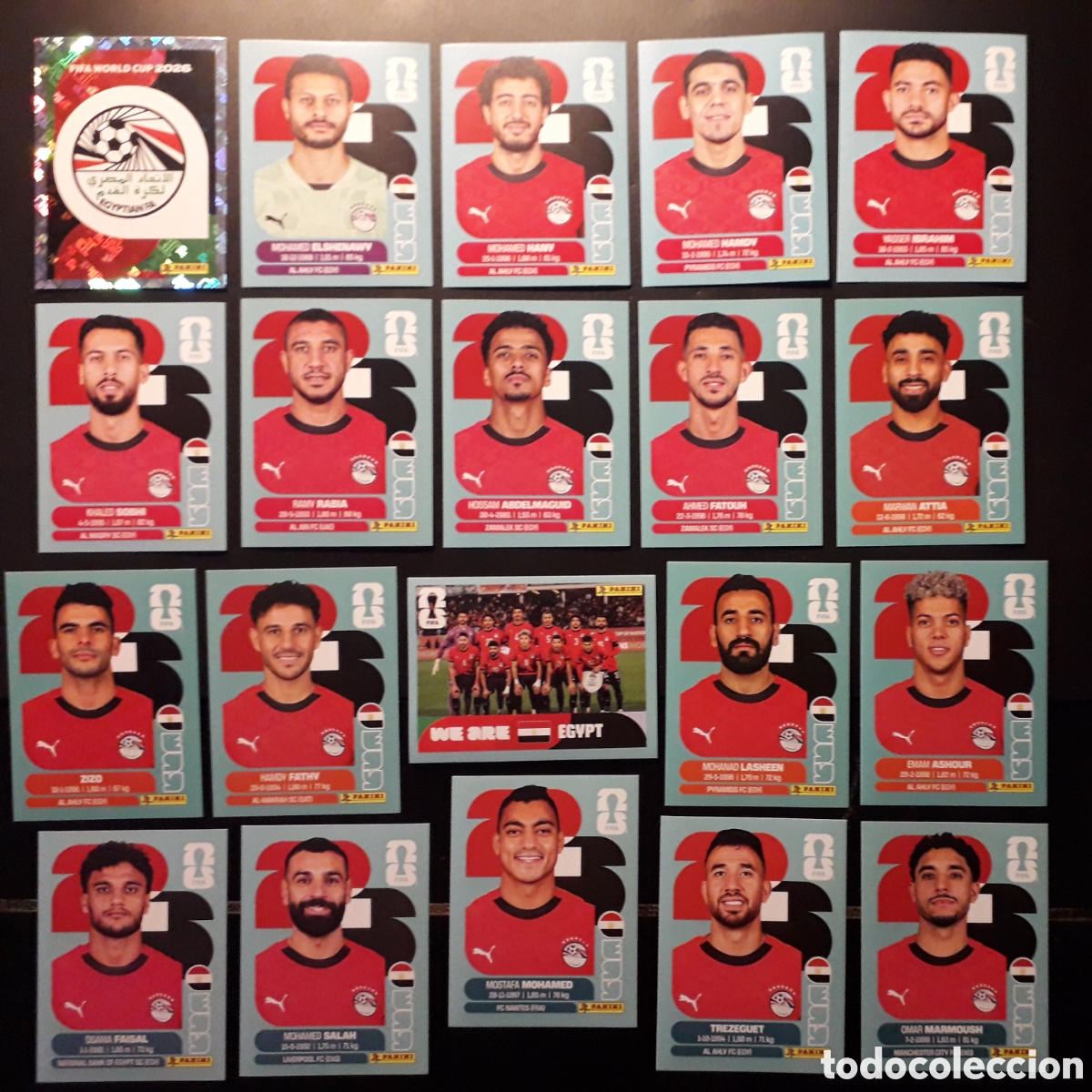 Cromos de f&uacute;tbol: 20 CROMOS EGIPTO EQUIPO COMPLETO MUNDIAL F&Uacute;TBOL 2026 FIFA WORLD CUP PANINI SIN PEGAR