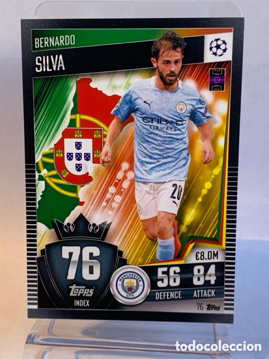 Cromos de f&uacute;tbol: 76 BERNARDO SILVA / MANCHESTER CITY / TOPPS MATCH ATTAX 101 / CHAMPIONS LEAGUE / 2020 2021 20 21
