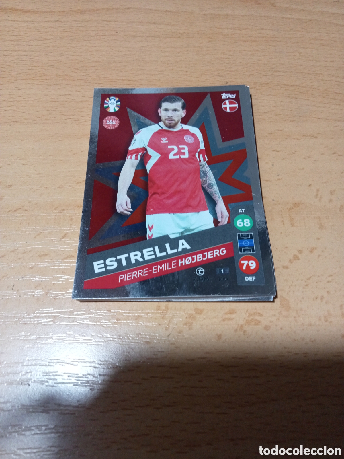 Cromos de f&uacute;tbol: cromo 100 Pierre-Emile Hojbjerg uefa euro 2024 Germany