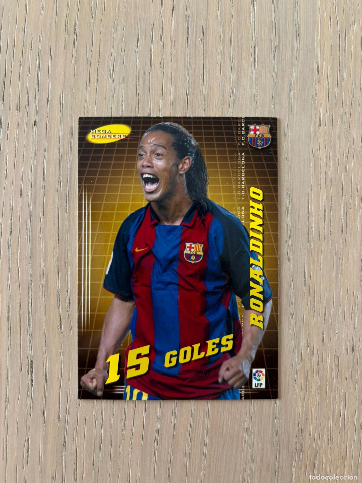 Cromos de f&uacute;tbol: L1 RONALDINHO F. C. BARCELONA MEGA BOMBERS 15 GOLES MEGACRACKS 2004/05 04 /05 PANINI