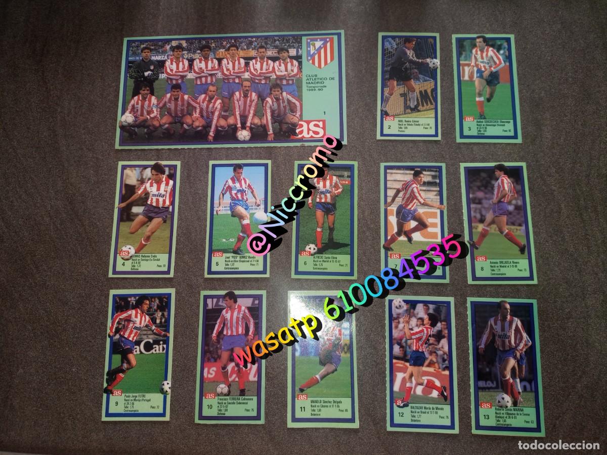 Cromos de f&uacute;tbol: at madrid completo liga AS 89 90 sin pegar en muy buen estado liga futbol 1989 1990 no este