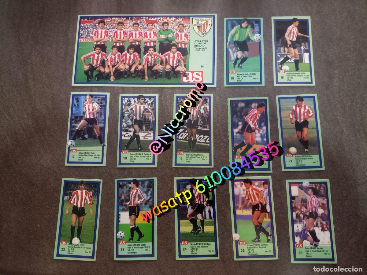 Cromos de f&uacute;tbol: athetic de bilbao completo liga AS 89 90 sin pegar en muy buen estado liga futbol 1989 1990 no este