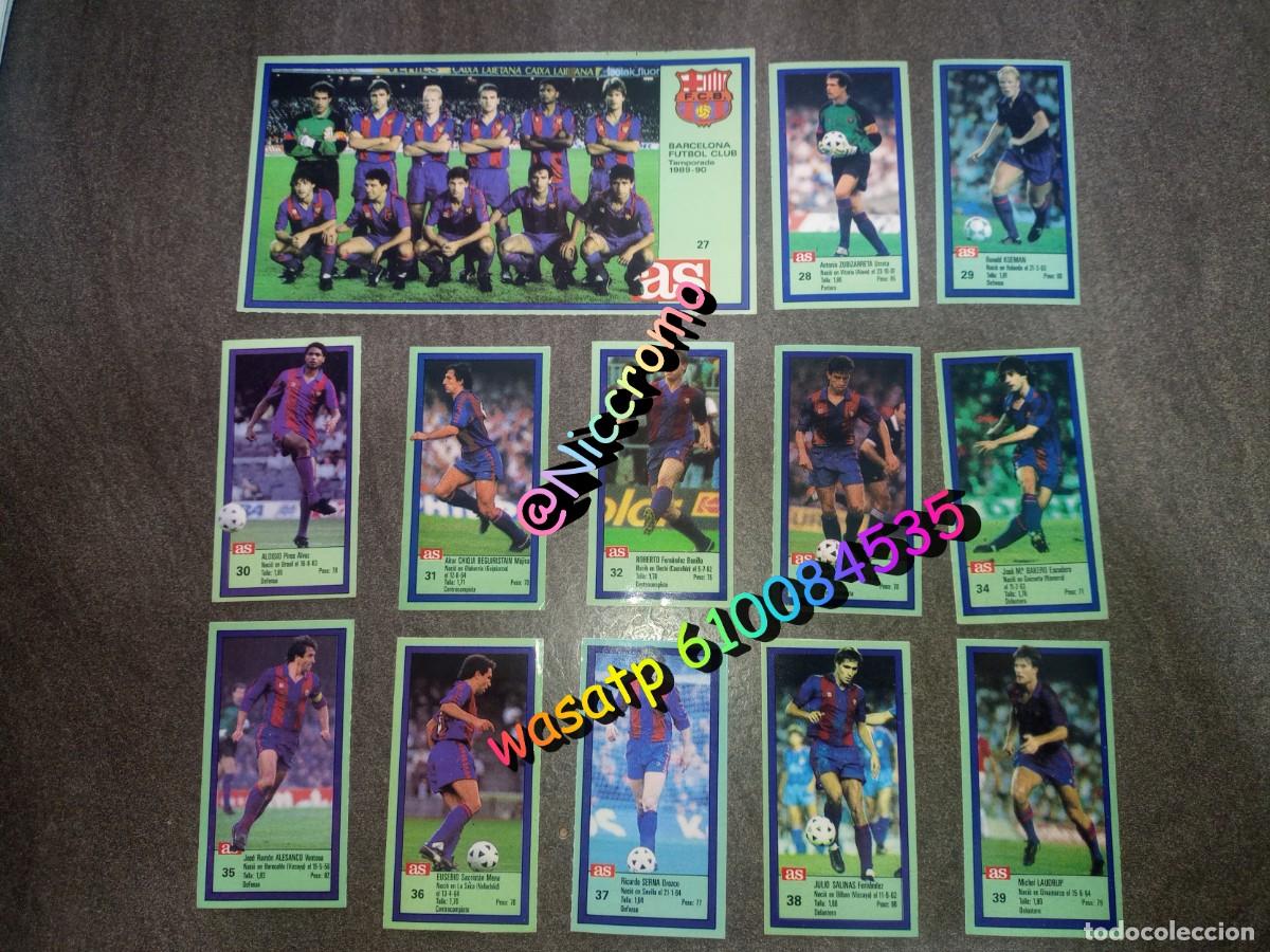 Cromos de f&uacute;tbol: barcelona completo liga AS 89 90 sin pegar en muy buen estado liga futbol 1989 1990 no este