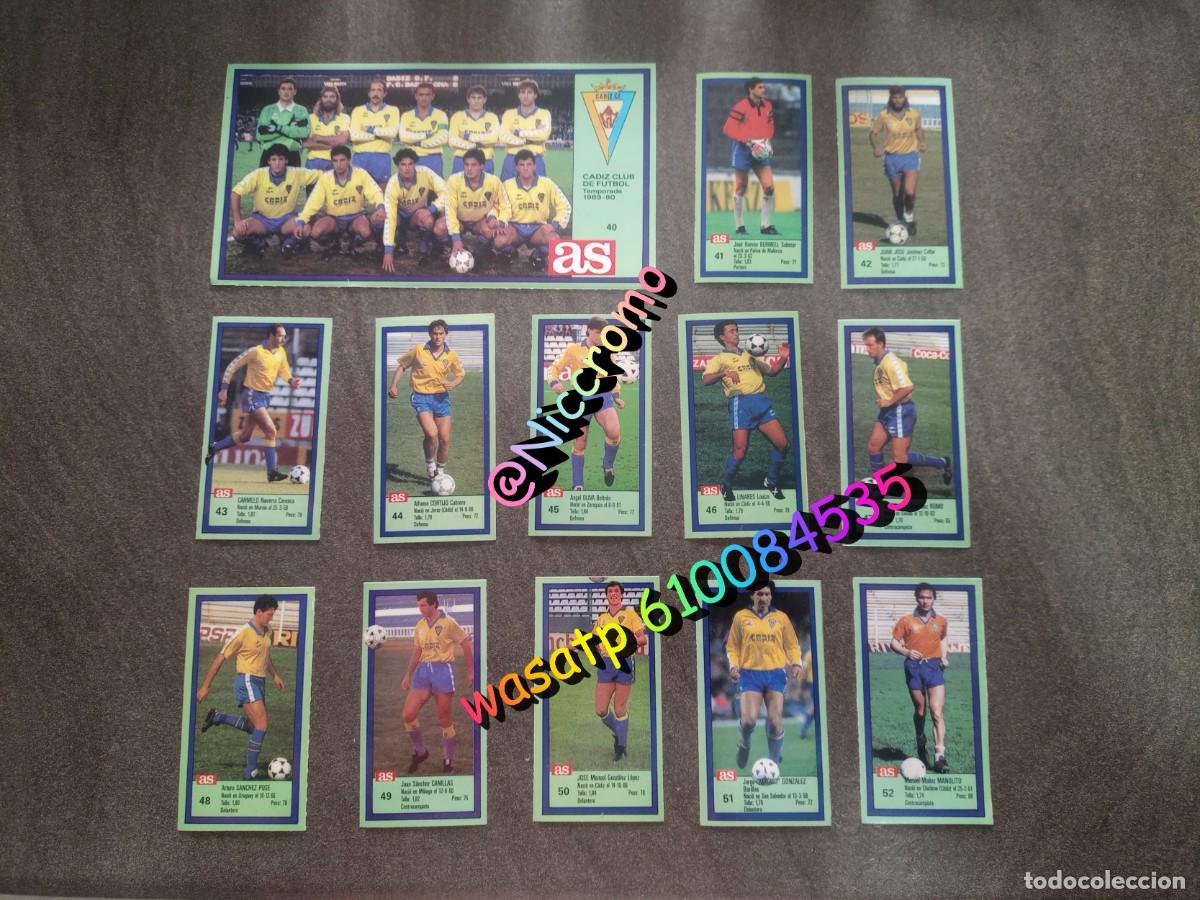 Cromos de f&uacute;tbol: cadiz completo liga AS 89 90 sin pegar en muy buen estado liga futbol 1989 1990 no este