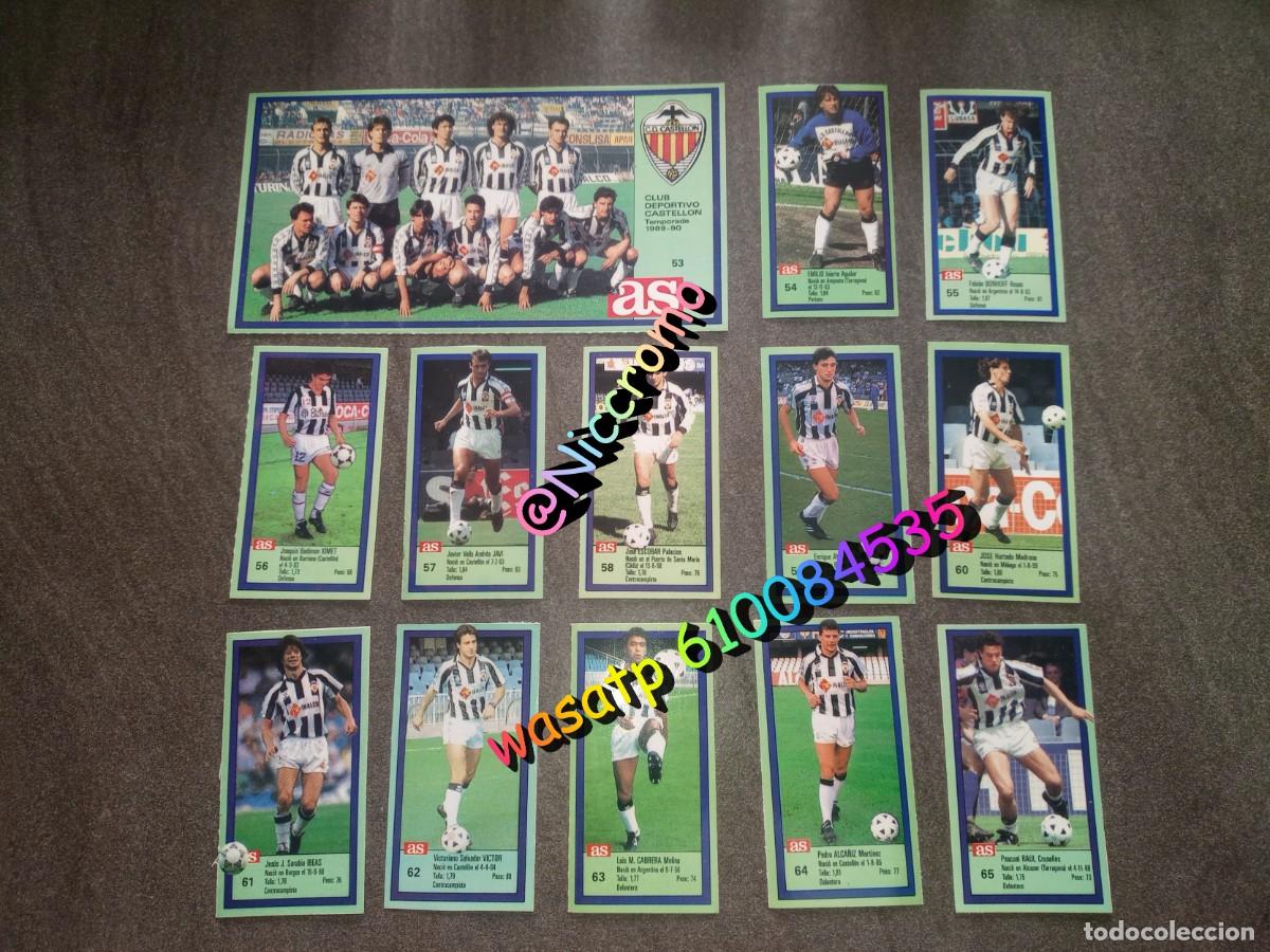 Cromos de f&uacute;tbol: castellon completo liga AS 89 90 sin pegar en muy buen estado liga futbol 1989 1990 no este
