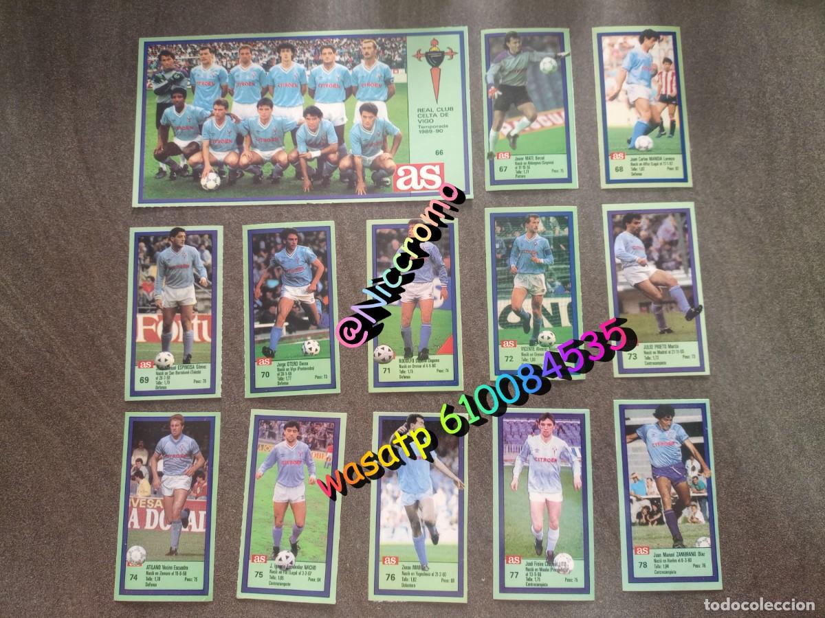Cromos de f&uacute;tbol: real celta completo liga AS 89 90 sin pegar en muy buen estado liga futbol 1989 1990 no este