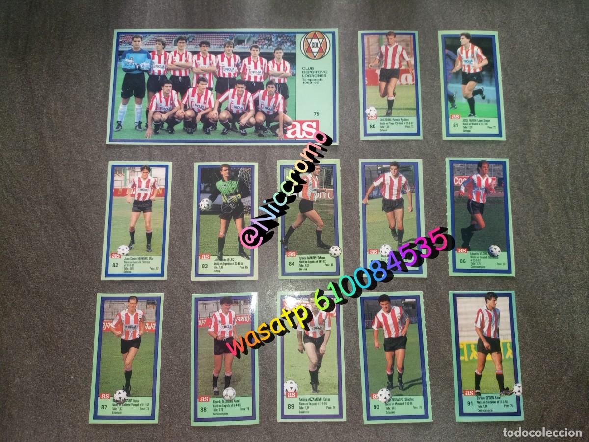 Cromos de f&uacute;tbol: logro&ntilde;es completo liga AS 89 90 sin pegar en muy buen estado liga futbol 1989 1990 no este