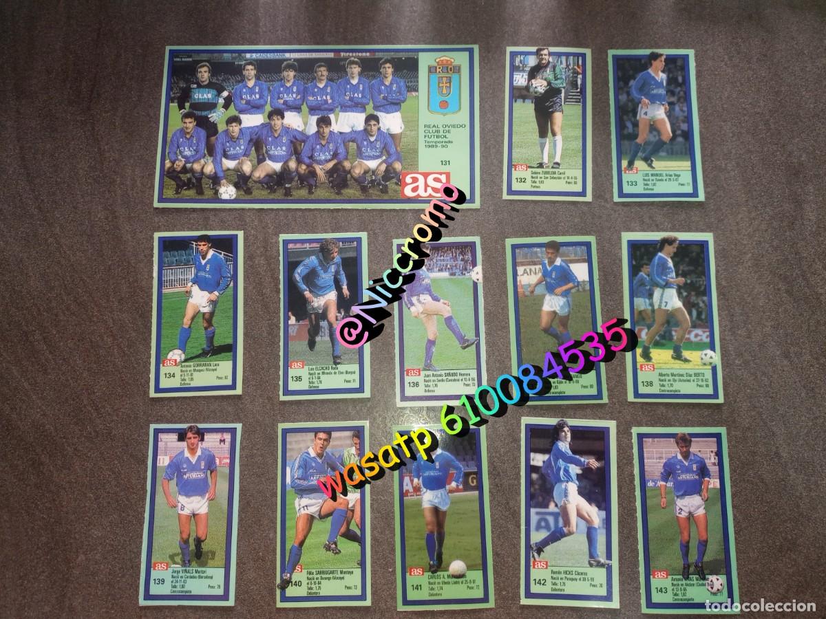 Cromos de f&uacute;tbol: real oviedo completo liga AS 89 90 sin pegar en muy buen estado liga futbol 1989 1990 no este