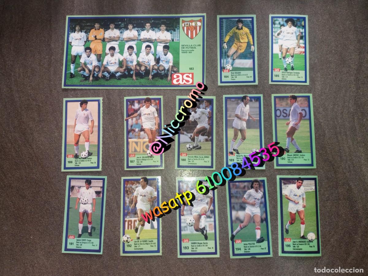 Cromos de f&uacute;tbol: sevilla completo liga AS 89 90 sin pegar en muy buen estado liga futbol 1989 1990 no este