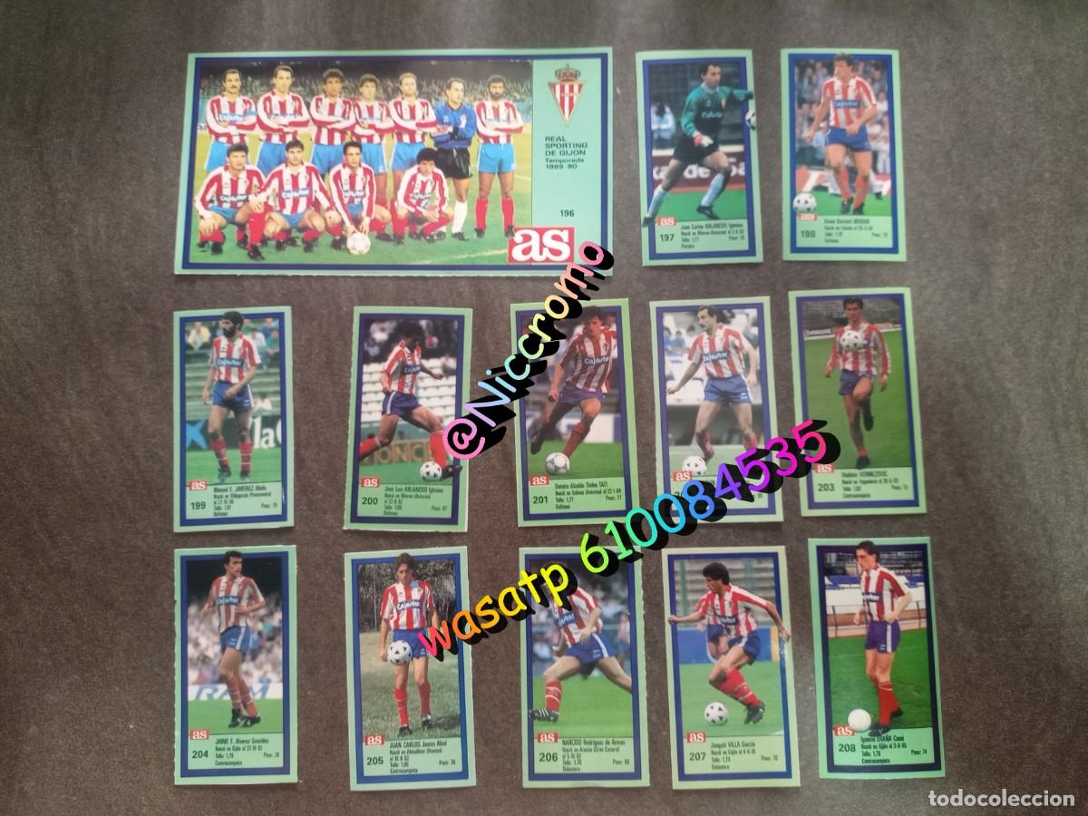 Cromos de f&uacute;tbol: sporting de gijon completo liga AS 89 90 sin pegar en muy buen estado liga futbol 1989 1990 no este