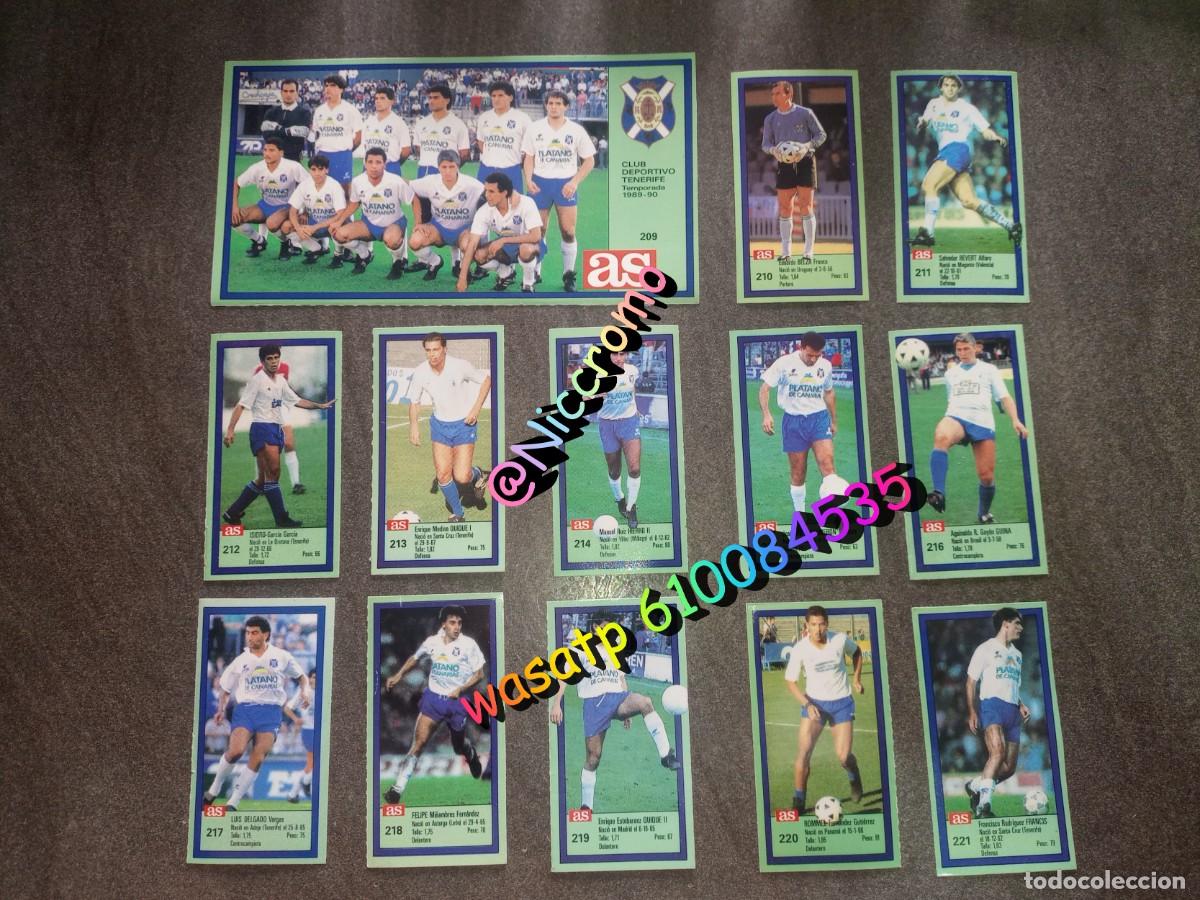 Cromos de Futebol: tenerife completo liga AS 89 90 sin pegar en muy buen estado liga futbol 1989 1990 no este