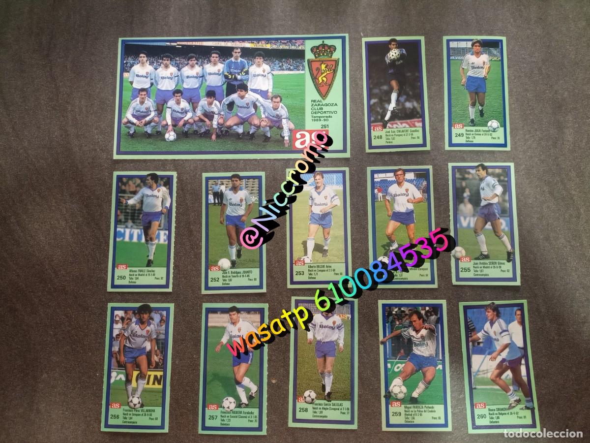 Cromos de f&uacute;tbol: real zaragoza completo liga AS 89 90 sin pegar en muy buen estado liga futbol 1989 1990 no este