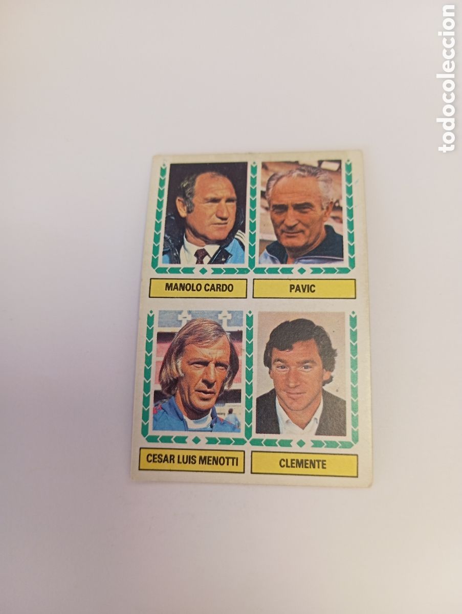 Cromos de f&uacute;tbol: CARDO PAVIC MENOTTI CLEMENTE Liga Este ENTRENADORES 1983 1984 NUEVO 83 84 SIN PEGAR