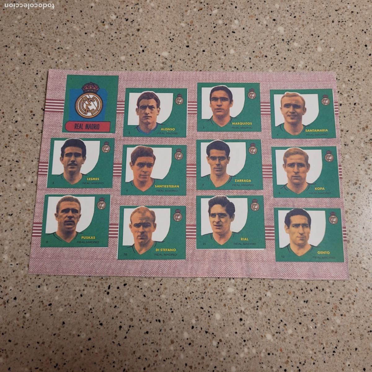 Cromos de f&uacute;tbol: REAL MADRID EQUIPO COMPLETO LAMINA CAMPEONES 1959. LEER COMENTARIOS