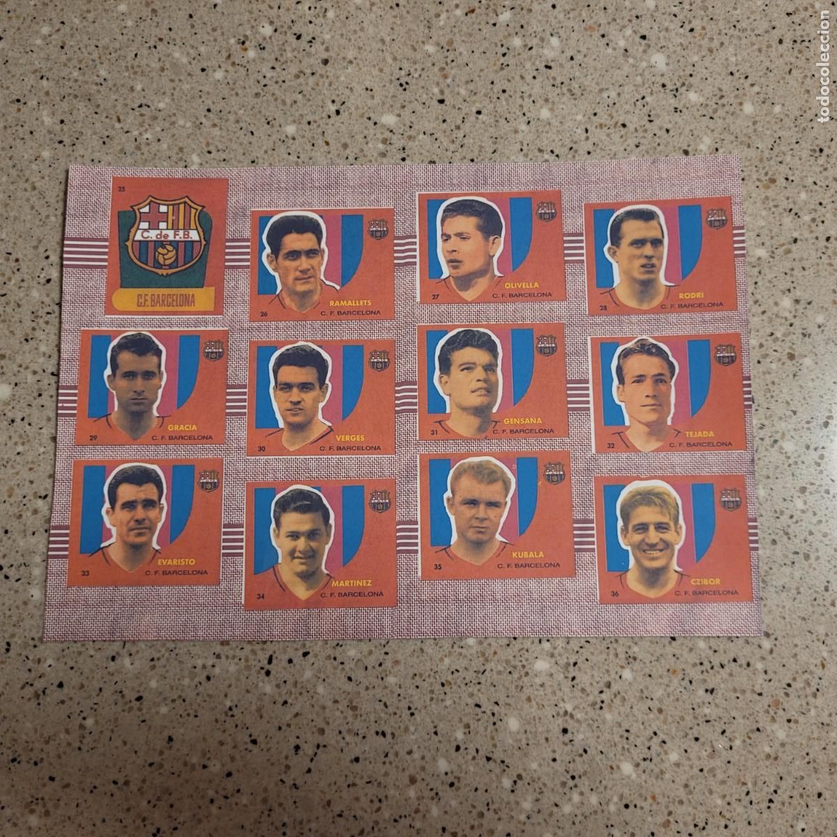 Cromos de f&uacute;tbol: BARCELONA EQUIPO COMPLETO LAMINA CAMPEONES 1959. LEER COMENTARIOS