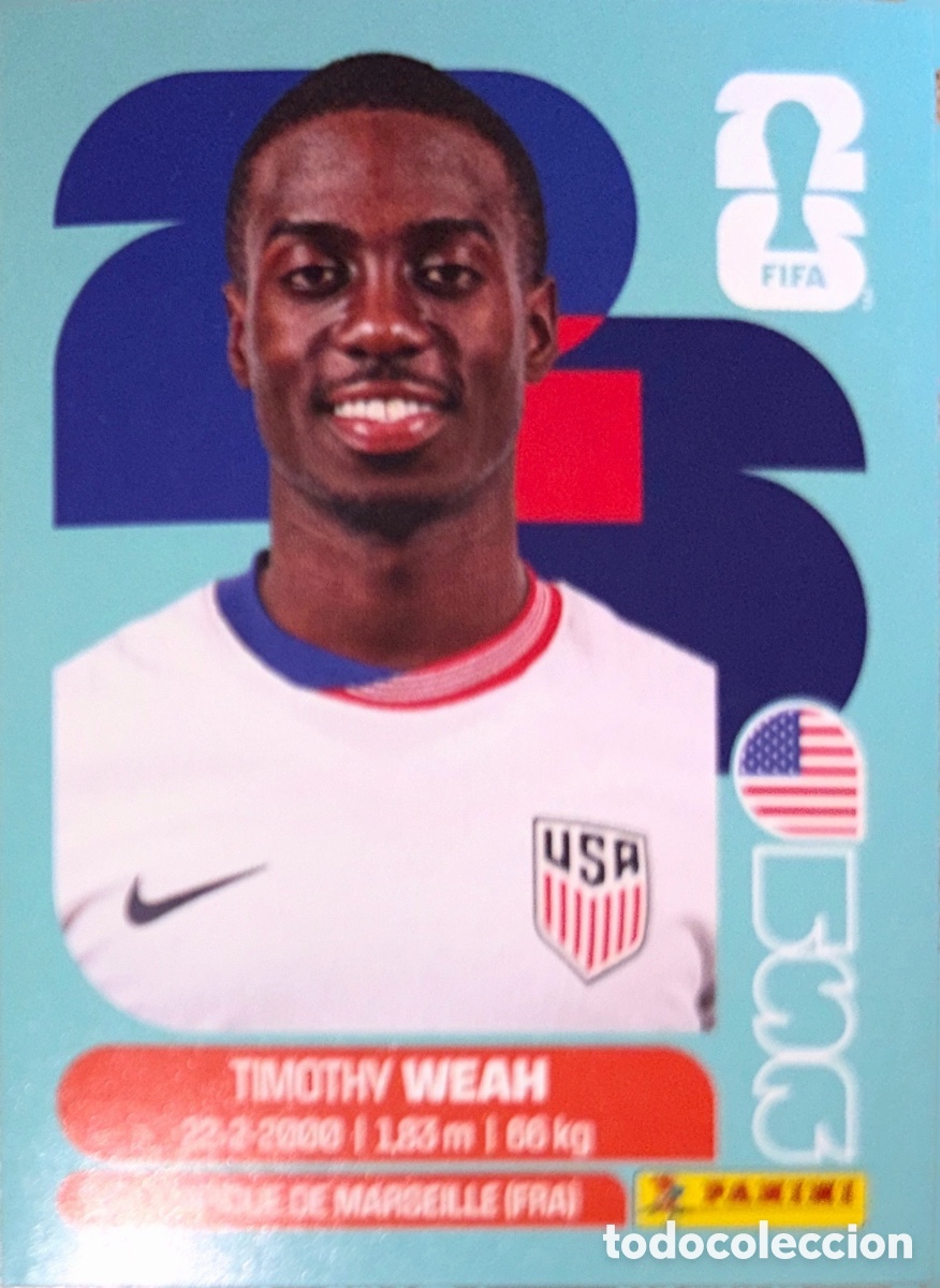 Figurine di Calcio: USA 012 Timothy Weah (ESTADOS UNIDOS) - (MUNDIAL EEUU -CANADA - MEXICO 2026 WORLD CUP 2026 (PANINI)