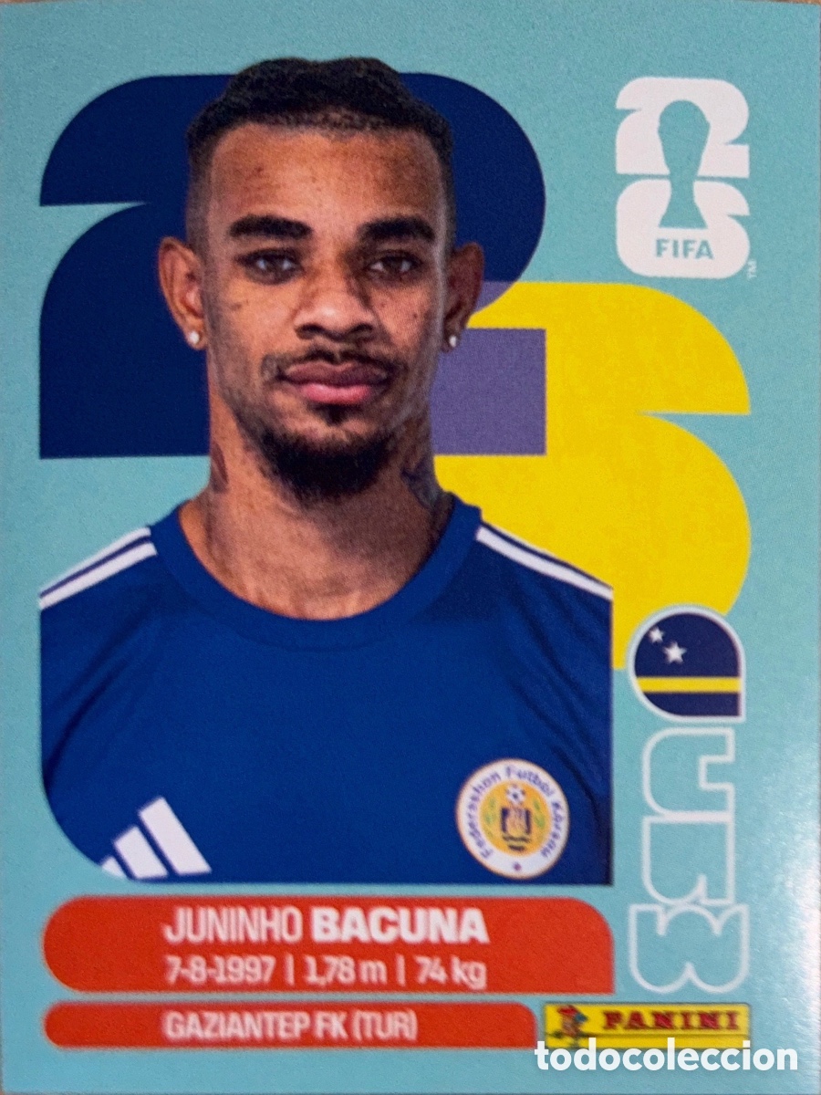 Fu&szlig;ball-Sticker: CUW 011 Juninho Bacuna (Cura&ccedil;ao)- (MUNDIAL EEUU -CANADA - MEXICO 2026 WORLD CUP 2026 (PANINI)