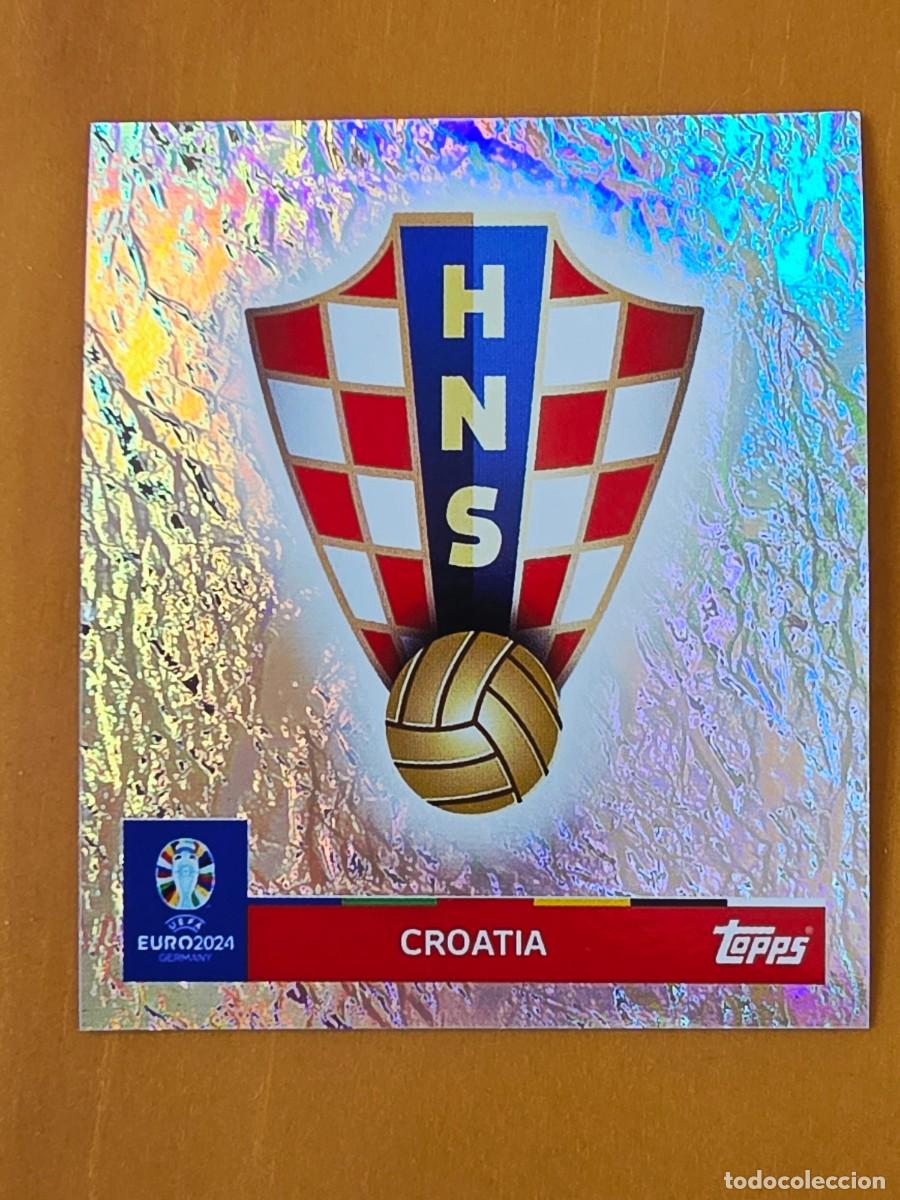 Figurine di Calcio: CRO 1 Escudo logo Croacia, Topps UEFA Euro 2024, Eurocopa Germany 24 sticker