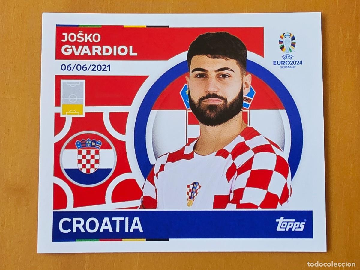 Figurine di Calcio: CRO 9 Jo&scaron;ko Gvardiol, Croacia, Topps UEFA Euro 2024, Eurocopa Germany 24 sticker