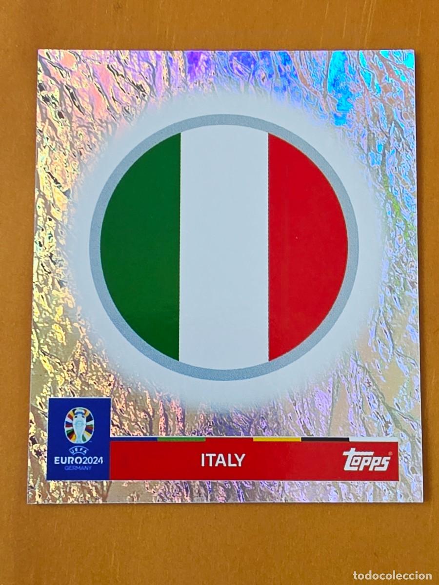 Cromos de f&uacute;tbol: ITA 1 Escudo logo bandera Italia, Topps UEFA Euro 2024, Eurocopa Germany 24 sticker