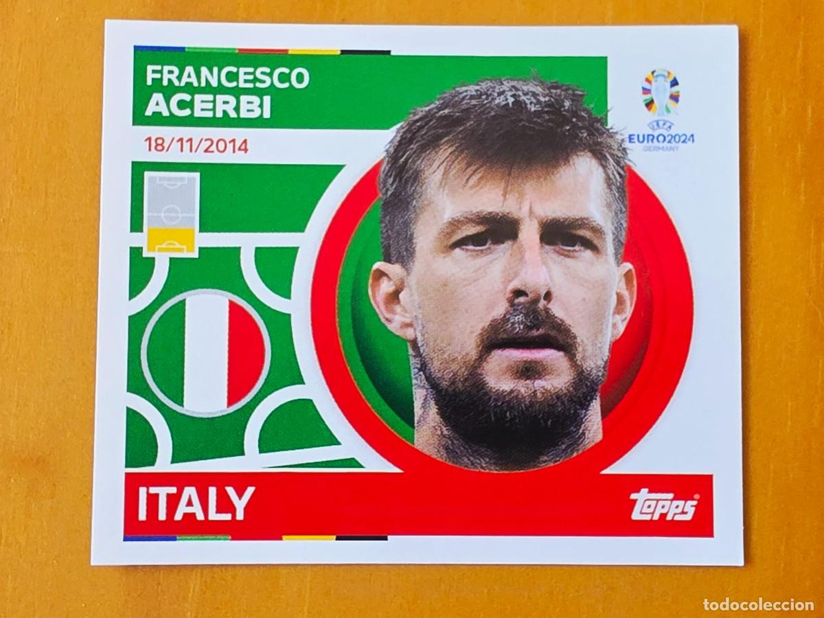 Cromos de f&uacute;tbol: ITA 6 Francesco Acerbi, Italia, Topps UEFA Euro 2024, Eurocopa Germany 24 sticker