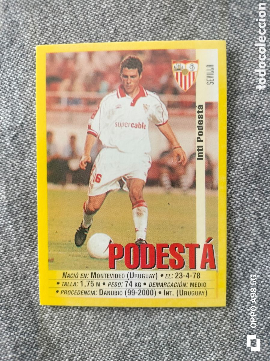 Cromos de f&uacute;tbol: Cromo 372a 372 a Podest&aacute; Sevilla Panini liga temporada 99 00 1999 2000
