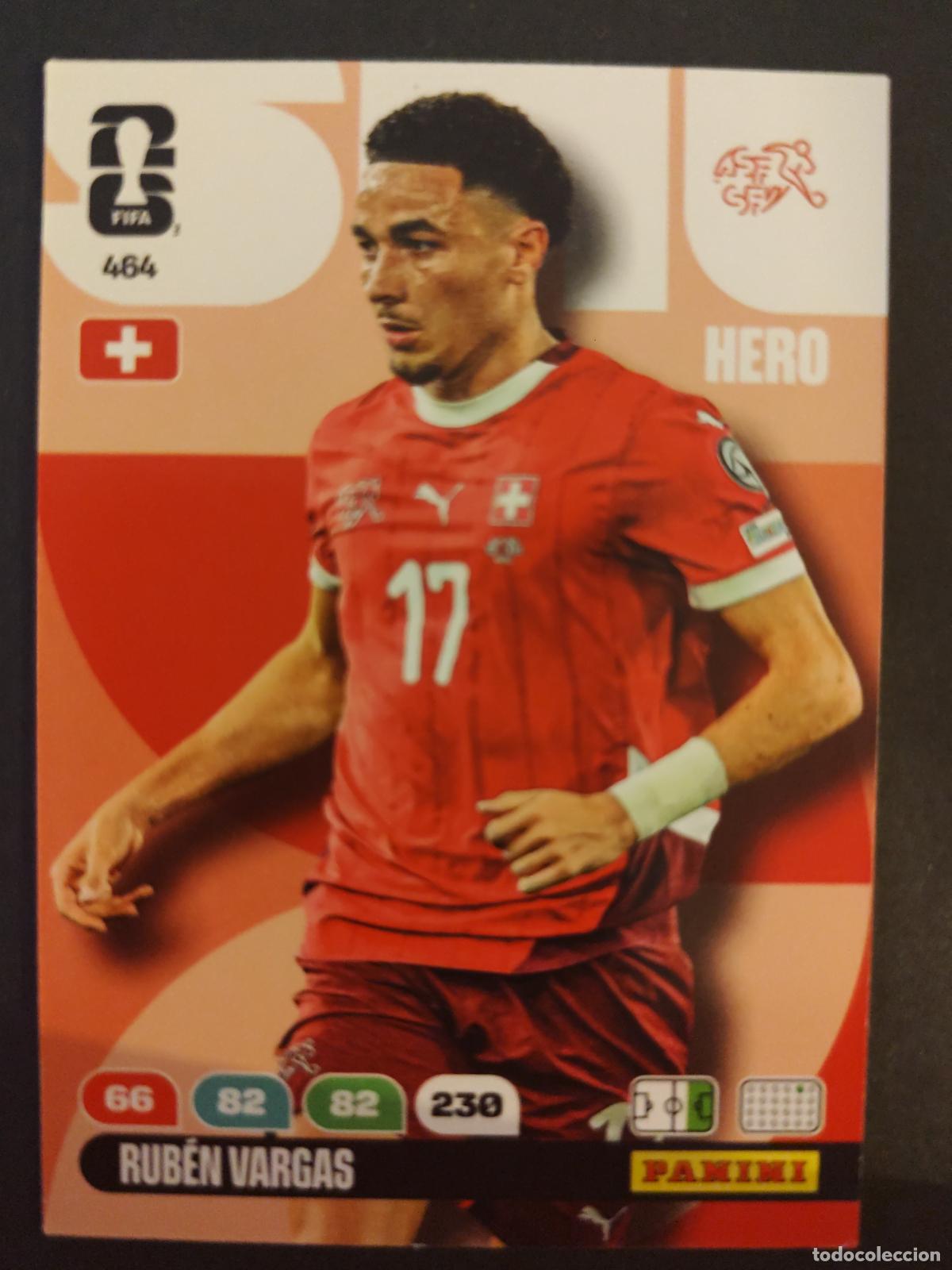 Cromos de f&uacute;tbol: 464 RUB&Eacute;N VARGAS SUIZA ADRENALYN MUNDIAL FIFA WORLD CUP 2026 PANINI