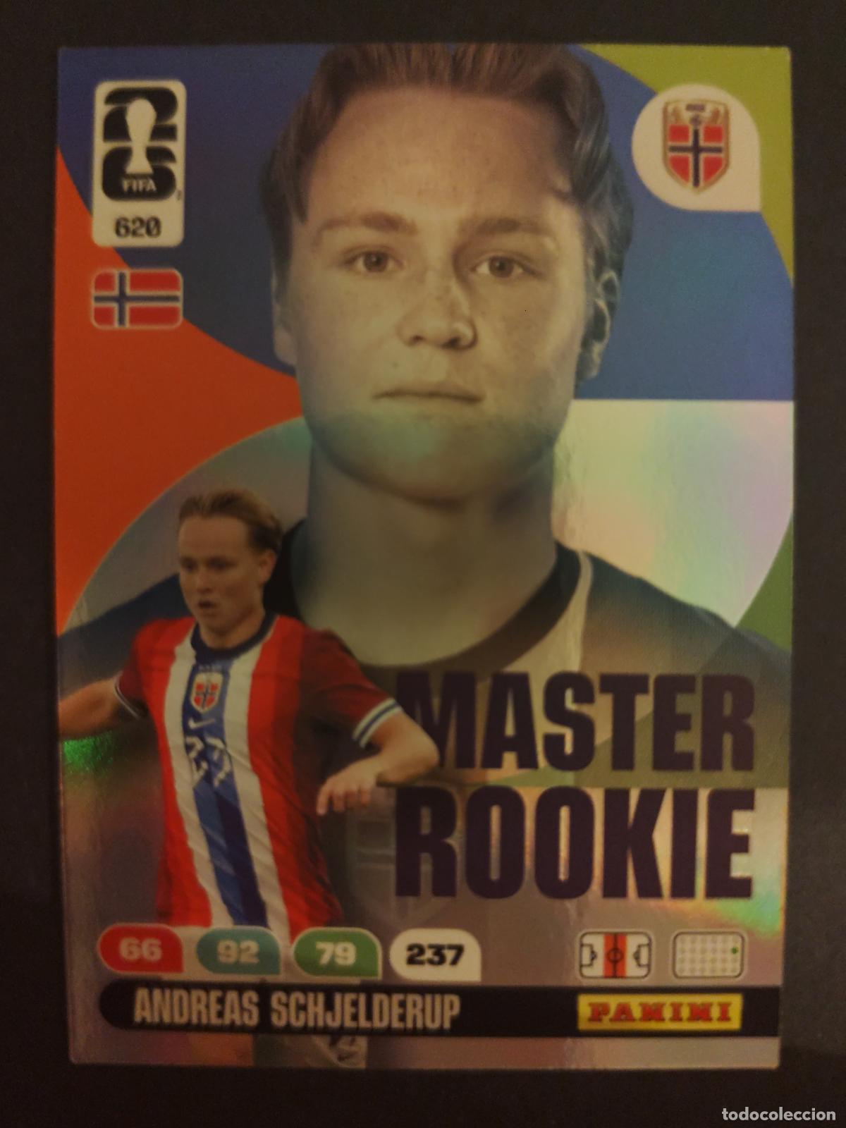 Cromos de f&uacute;tbol: 620 ANDREAS SCHJELDERUP NORUEGA MASTER ROOKIE ADRENALYN MUNDIAL FIFA WORLD CUP 2026 PANINI