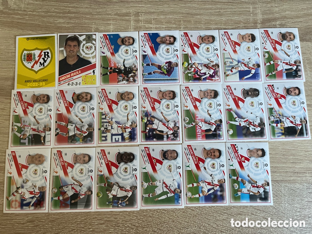Cromos de f&uacute;tbol: RAYO VALLECANO LIGA ESTE EDICIONES ESTE 2022 2023 22 23 LOTE B&Aacute;SICO COMPLETO