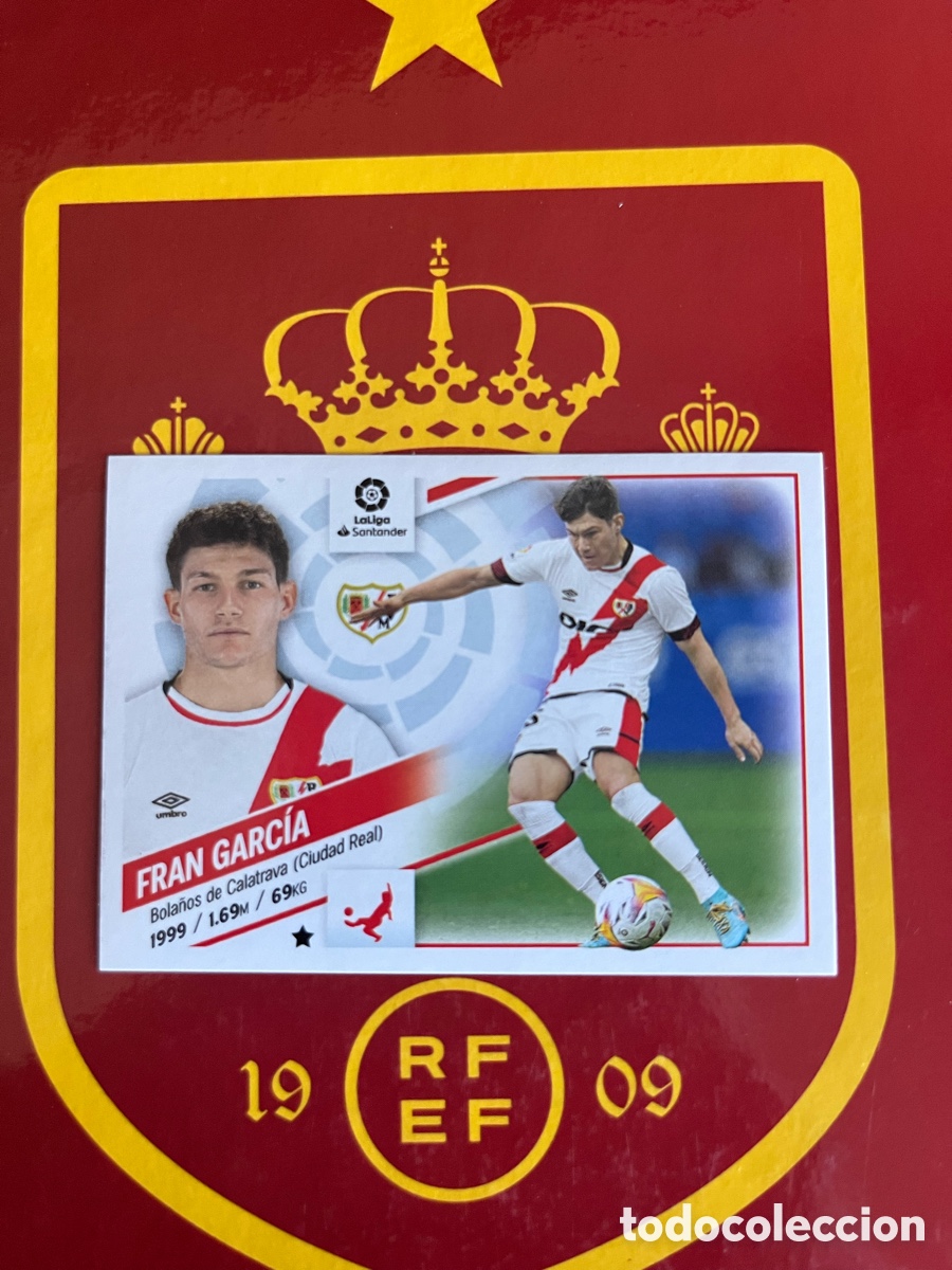 Cromos de f&uacute;tbol: 8 FRAN GARC&Iacute;A ROOKIE LIGA ESTE EDICIONES ESTE 2022 2023 22 23 RAYO VALLECANO