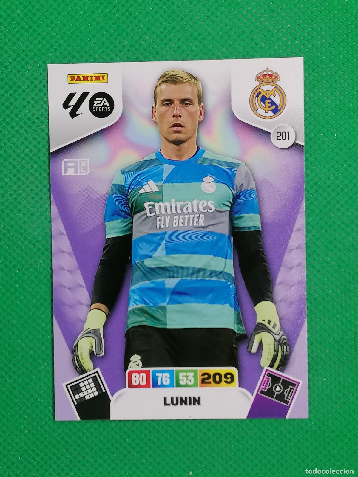 Cromos de f&uacute;tbol: 201 LUNIN REAL MADRID ⚽ LIGA ADRENALYN XL 2025 2026 25 26 ⚽