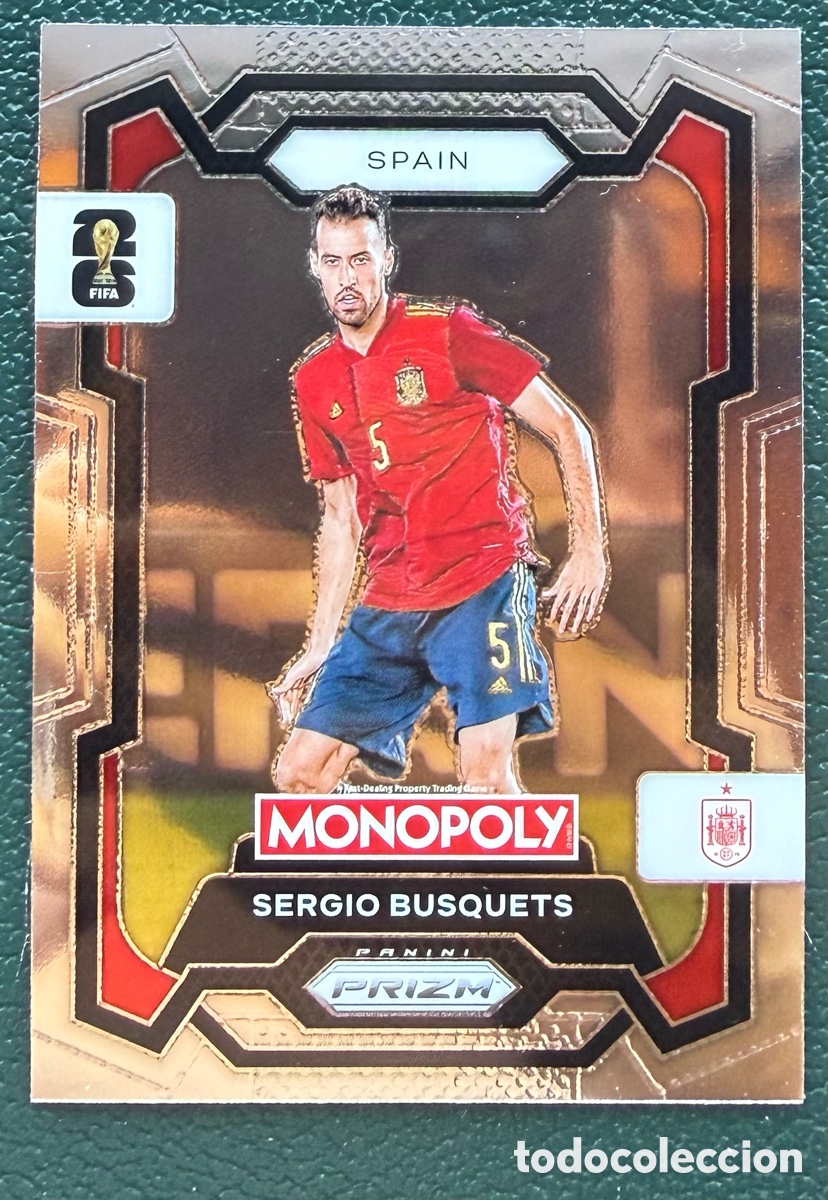 Cromos de f&uacute;tbol: 45 SERGIO BUSQUETS ESPA&Ntilde;A FICHAS ALBUM PANINI FIFA WORLD CUP MUNDIAL 2026 MONOPOLY PRIZM