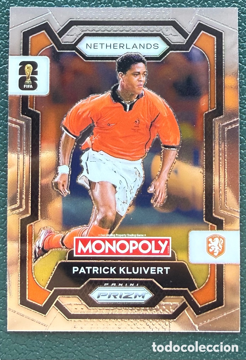 Cartes &agrave; collectionner de Football: 72 PATRICK KLUIVERT HOLANDA FICHAS ALBUM PANINI FIFA WORLD CUP MUNDIAL 2026 MONOPOLY PRIZM