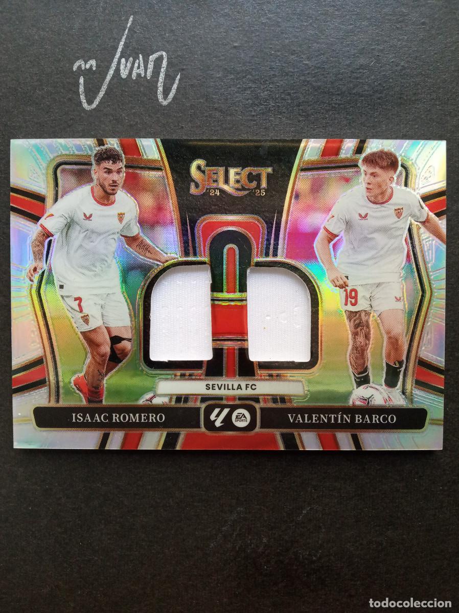 Cromos de f&uacute;tbol: ISAAC ROMERO VALENTIN BARCO DUAL SWATCHES PATCH SEVILLA ⚽ PANINI &reg; SELECT PRIZM LIGA 2024 2025 24 25