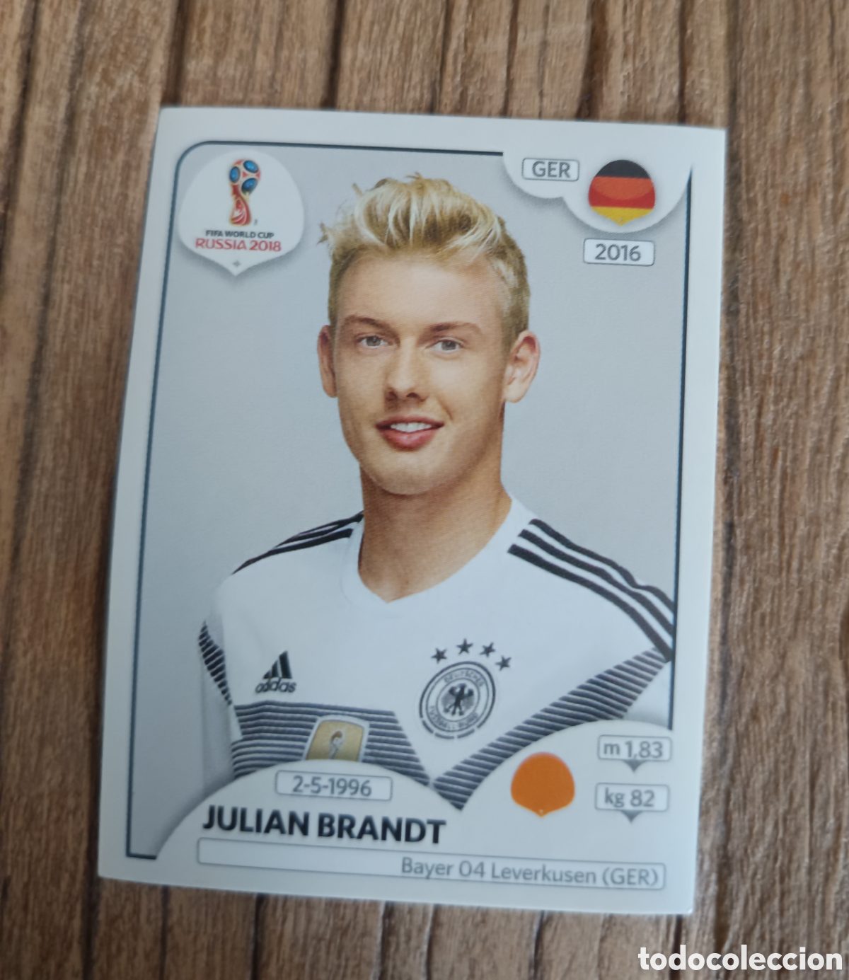 Cromos de f&uacute;tbol: Cromo sin pegar Panini Mundial 2018 Alemania Brandt 444