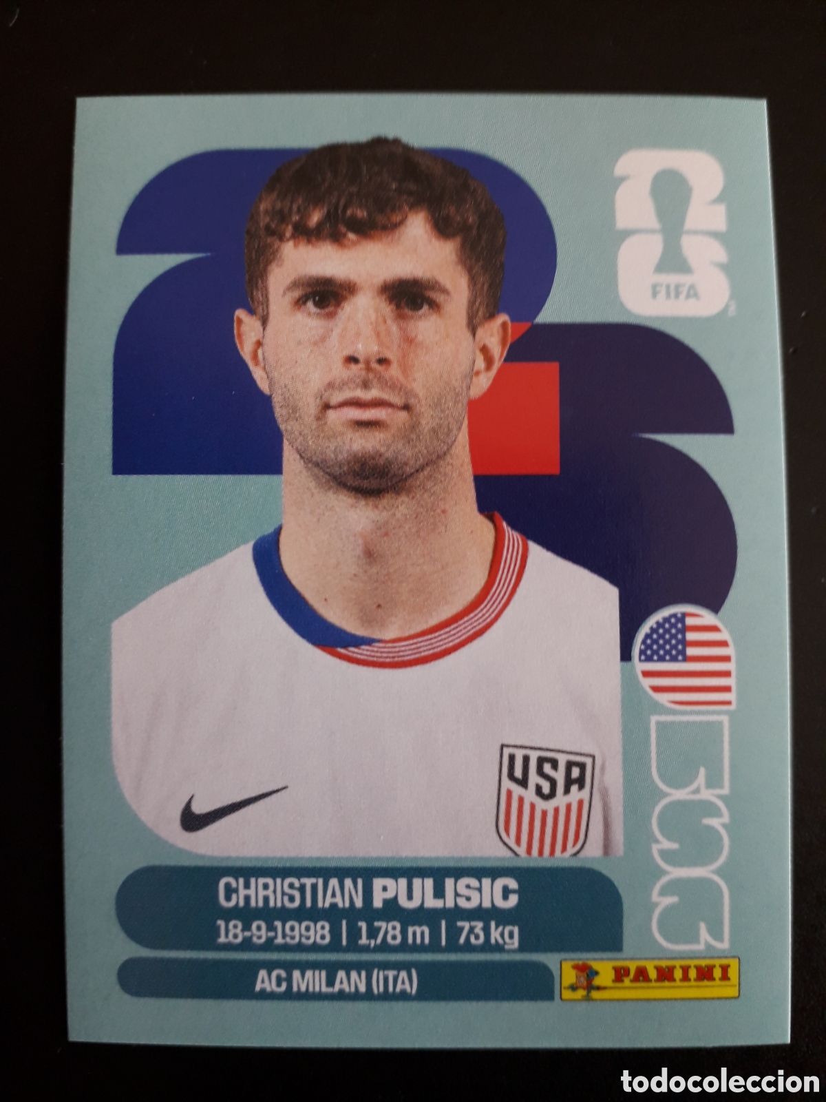Cromos de f&uacute;tbol: PULISIC ESTADOS UNIDOS USA 16 MUNDIAL F&Uacute;TBOL 2026 FIFA WORLD CUP PANINI SIN PEGAR PEDIDO M&Iacute;NIMO 3&euro;