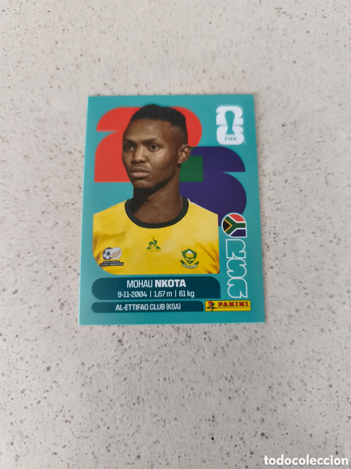 Cromos de f&uacute;tbol: CROMO N&Uacute;MERO 19 NKOTA SUD&Aacute;FRICA. MUNDIAL 2026. PANINI.
