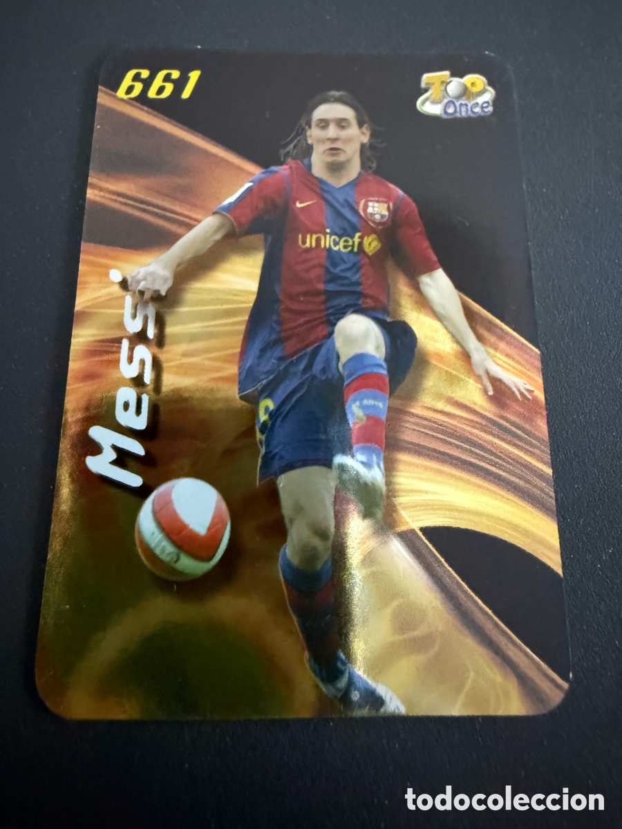 Fu&szlig;ball-Sticker: MUNDICROMO 2008. n 661. MESSI. TOP 6. Brillo Naranja Oscuro